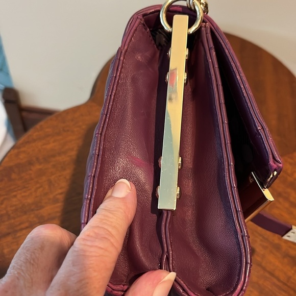 Vince Camuto   Shoulder/Crossbody bag, purple leather Quilted  goldtone hardware - Picture 13 of 17